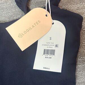 BLOGILATES Black Ruffle Tank